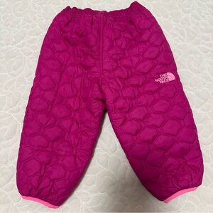 The North Face Kids Magenta Quilted Snow Pants 6-12 months